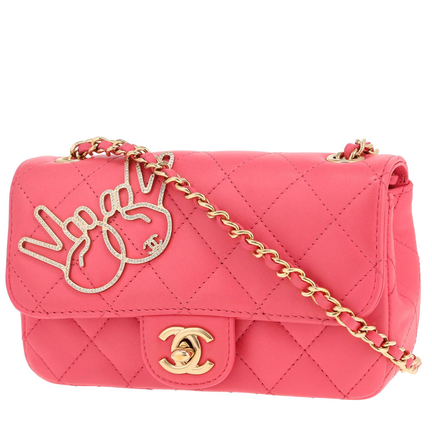 Chanel Timeless Mini handbag in pink leather