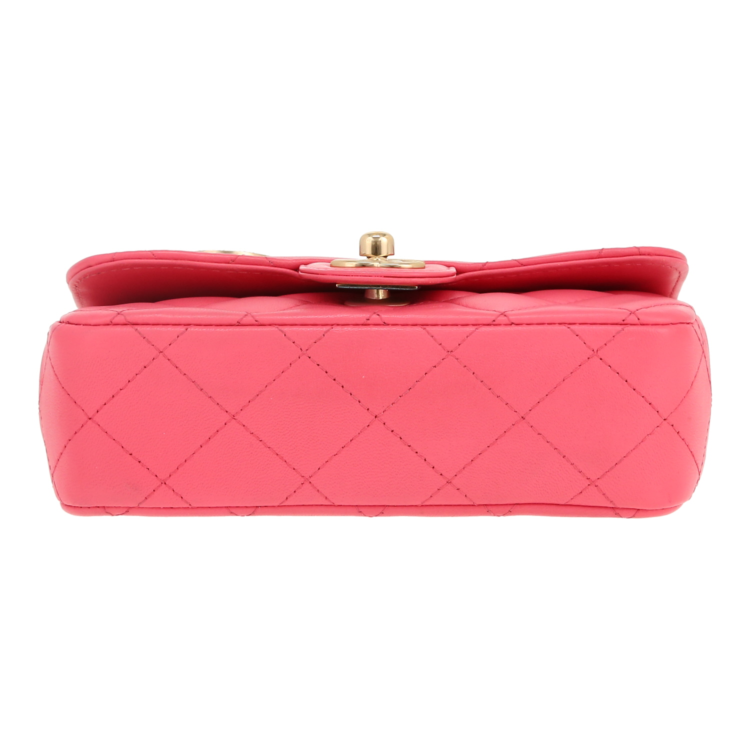 Bolso de mano Chanel  Timeless Mini en cuero rosa - Detail D1