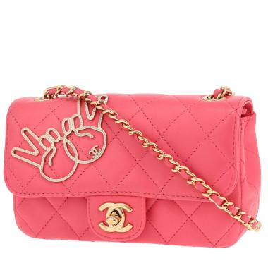 Sac à main Chanel  Mini Timeless en cuir rose