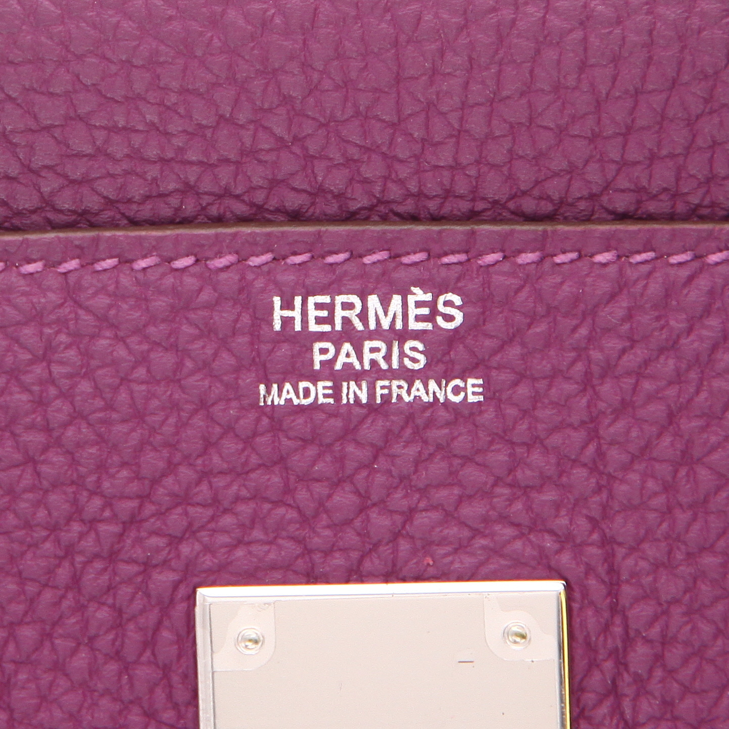 Borsa Hermès  Birkin 30 cm in pelle togo viola Anemone - Detail D2