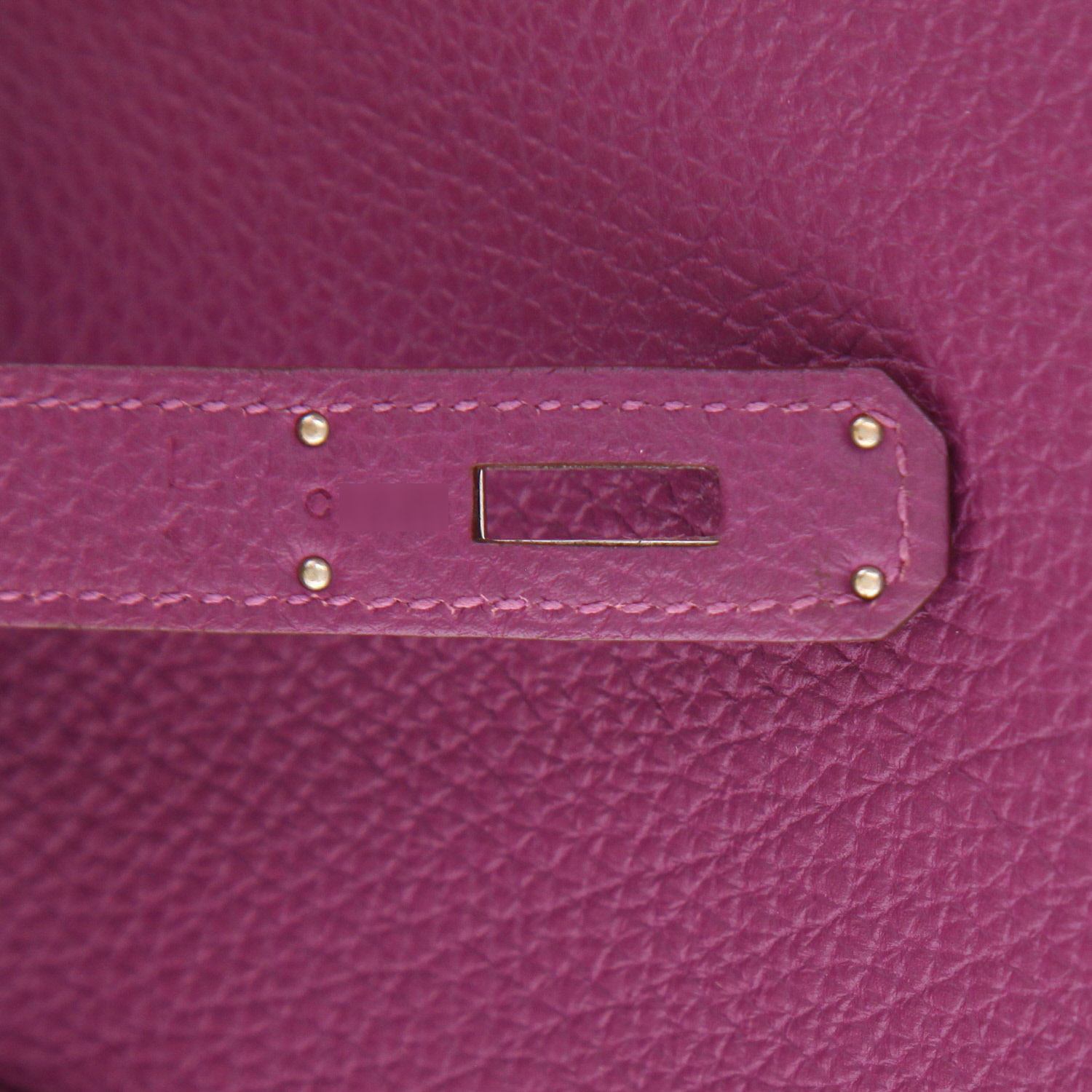Borsa Hermès  Birkin 30 cm in pelle togo viola Anemone - Detail D4