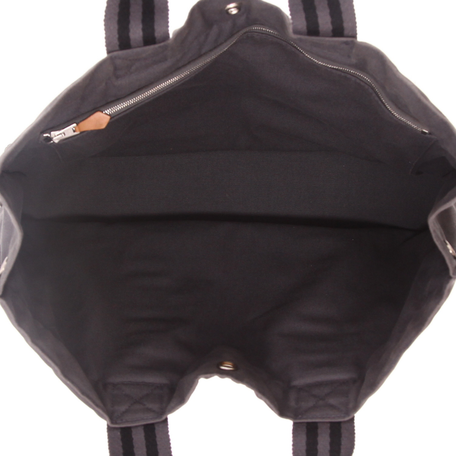 Sac cabas Hermès  Toto Bag - Shop Bag en toile grise - Detail D3