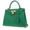 Bolso de mano Hermès  Kelly 28 cm en cuero epsom verde Vertigo - 00pp thumbnail