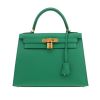 Bolso de mano Hermès  Kelly 28 cm en cuero epsom verde Vertigo - 360 thumbnail