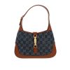 Sac bandoulière Gucci  Jackie en toile denim monogrammée bleue et cuir marron - 360 thumbnail