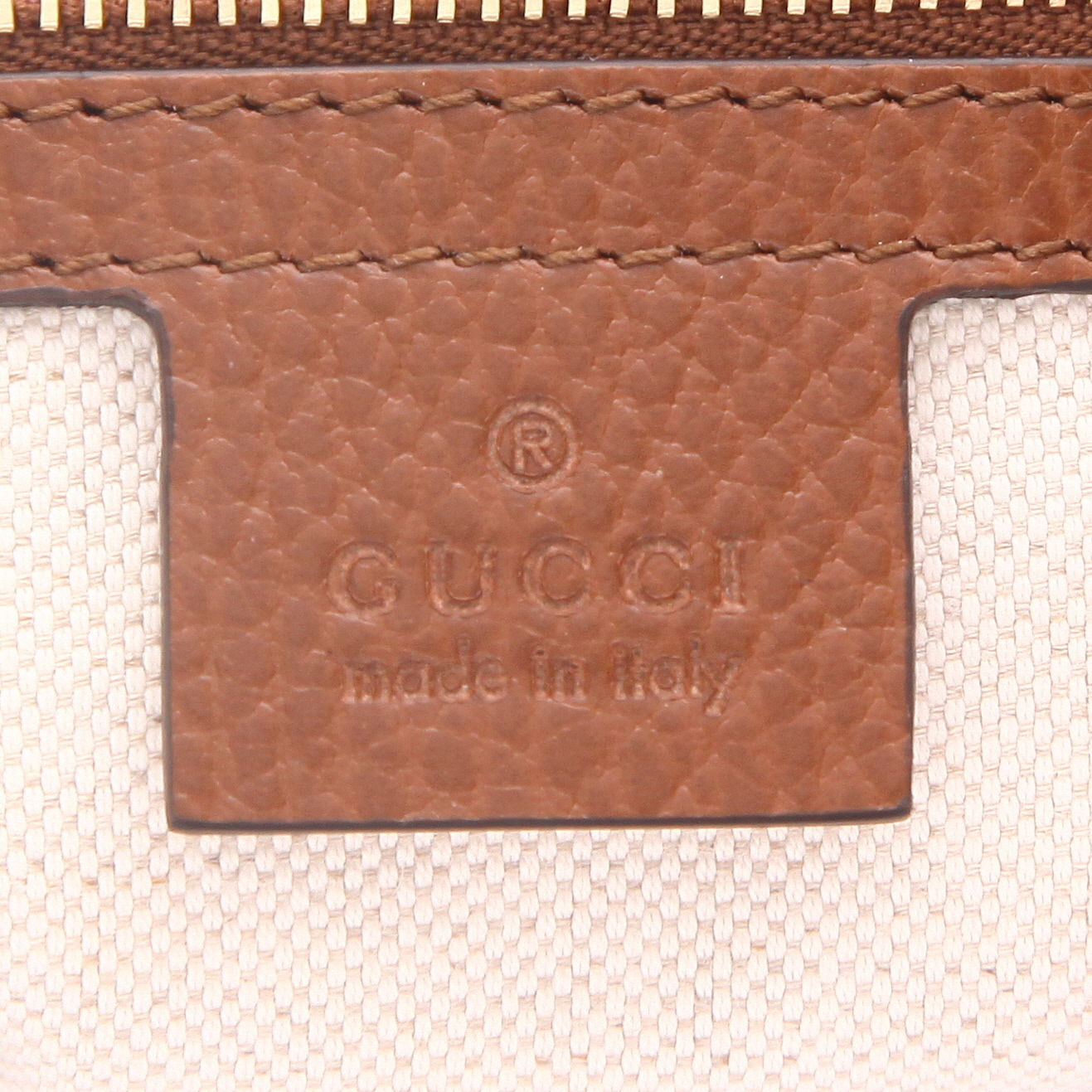 Borsa a tracolla Gucci  Jackie in tela denim monogram blu e pelle marrone - Detail D2