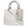 Dior  Lady Dior medium model  handbag  in silver leather - 00pp thumbnail