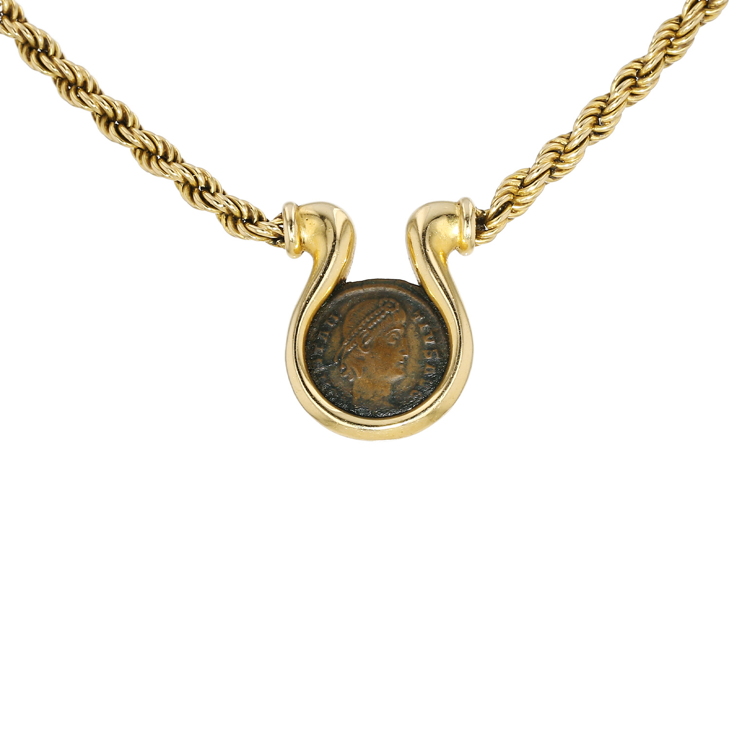 Collier Bulgari Monete en or jaune et bronze - Detail D2