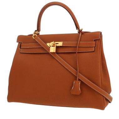 Sac à main Hermès  Kelly 35 cm en cuir togo gold