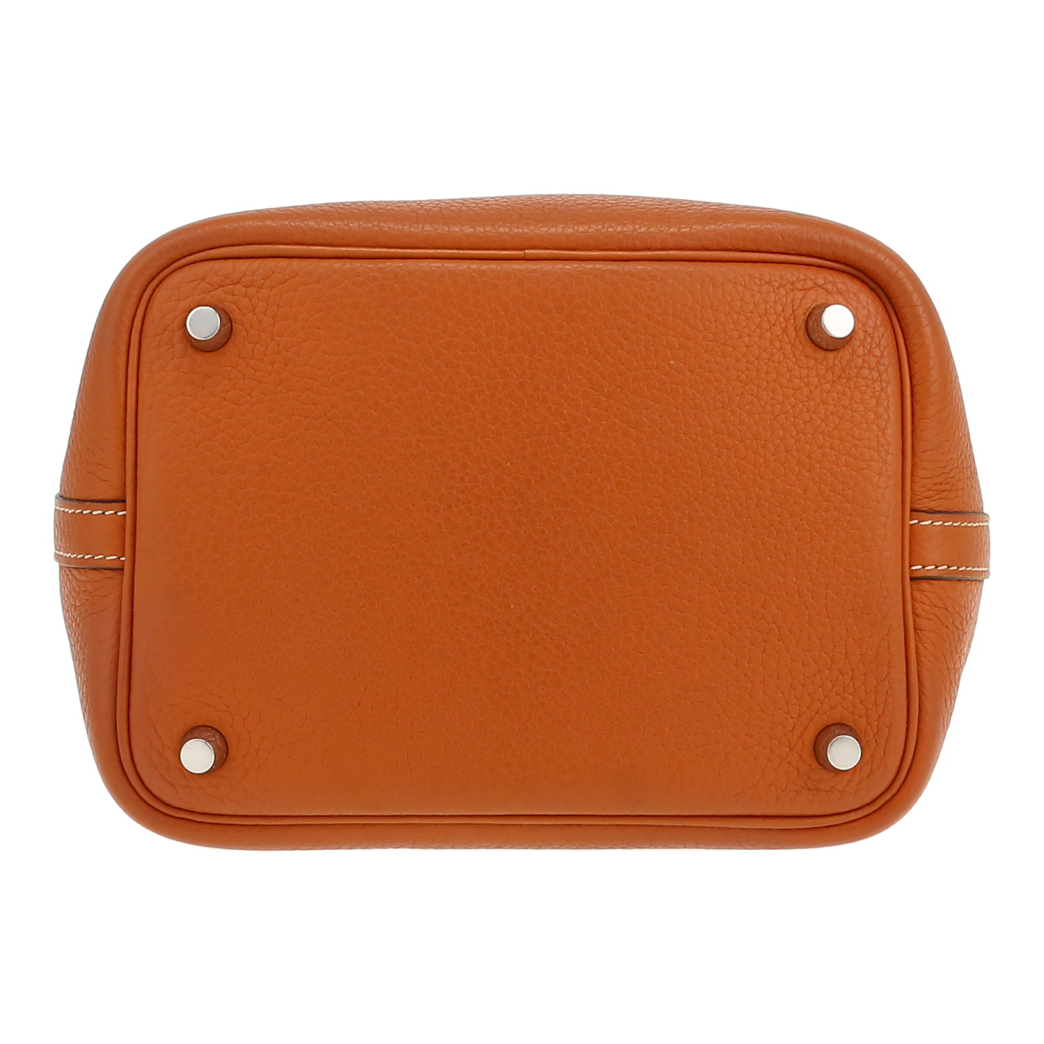 Bolso de mano Hermès  Picotin 22 cm en cuero togo color oro - Detail D1