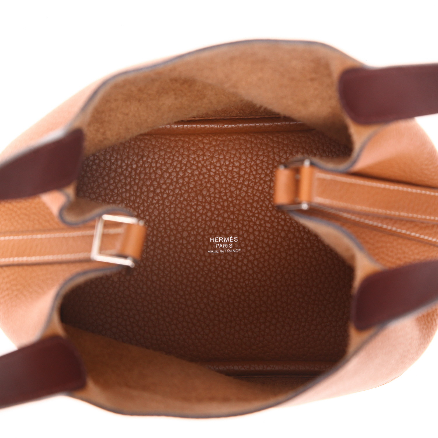 Bolso de mano Hermès  Picotin Lock en cuero togo color oro - Detail D3