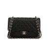 Chanel  Timeless Jumbo shoulder bag  in black quilted grained leather - 360 thumbnail