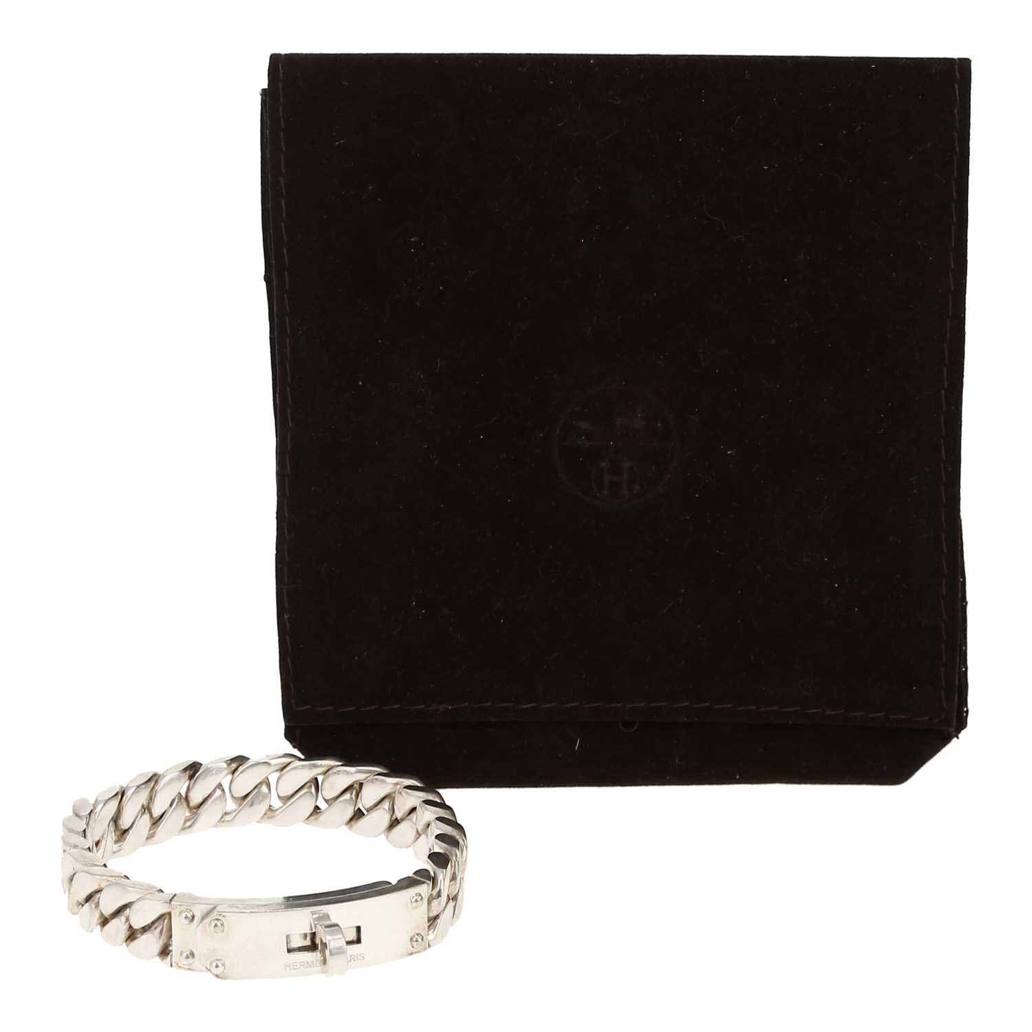 Bracelet Hermès Kelly grand modèle en argent