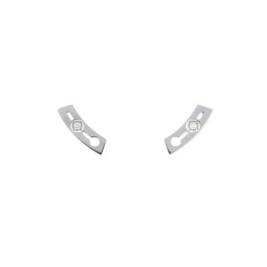 Paire de boucles d'oreilles Dinh Van Pulse en or blanc et diamants