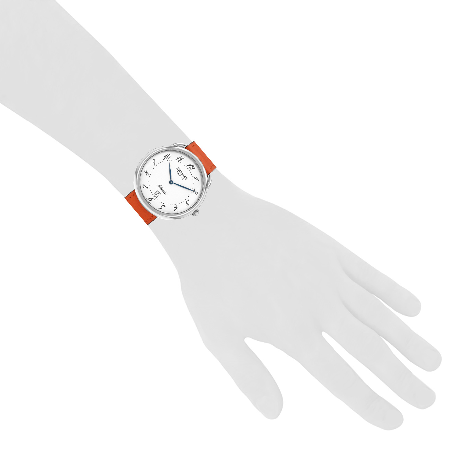 Montre Hermès Arceau en acier Ref: Hermes - AR4.810  Vers 2000 - Detail D1