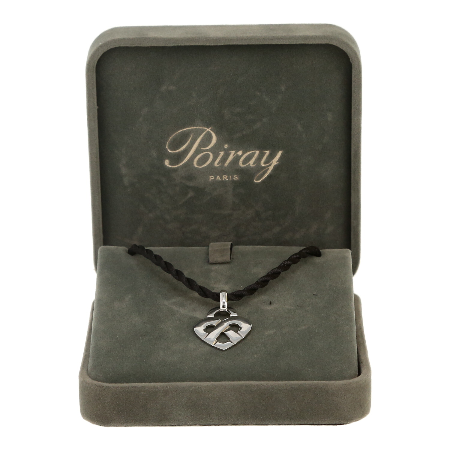 Pendentif Poiray Coeur Entrelacé en or blanc - Detail D2