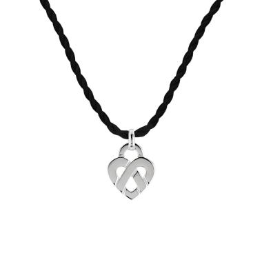 Colgante Poiray Coeur Entrelacé de oro blanco