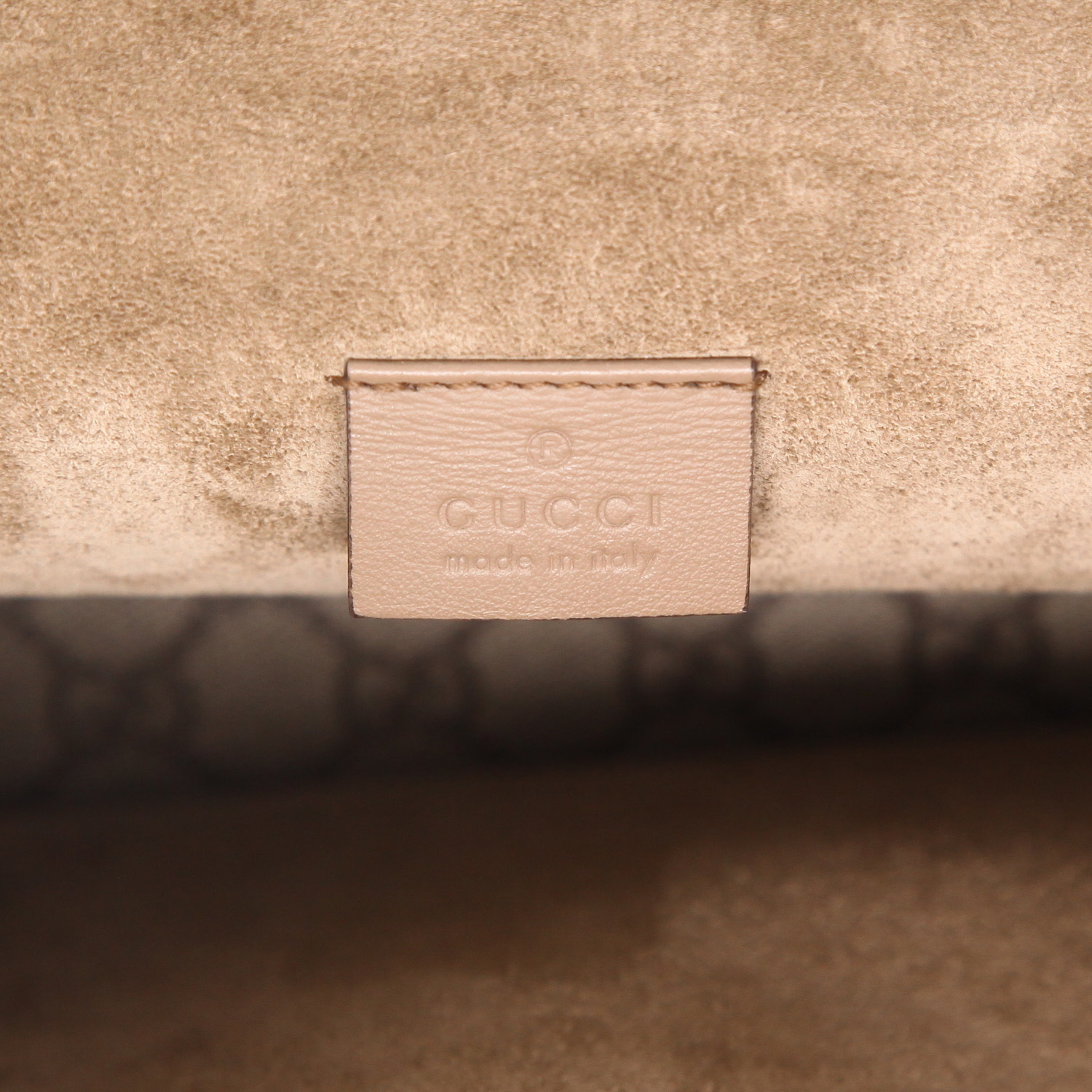 Gucci  Dionysus handbag  in beige "Suprême GG" canvas  and brown Veau velours - Detail D2