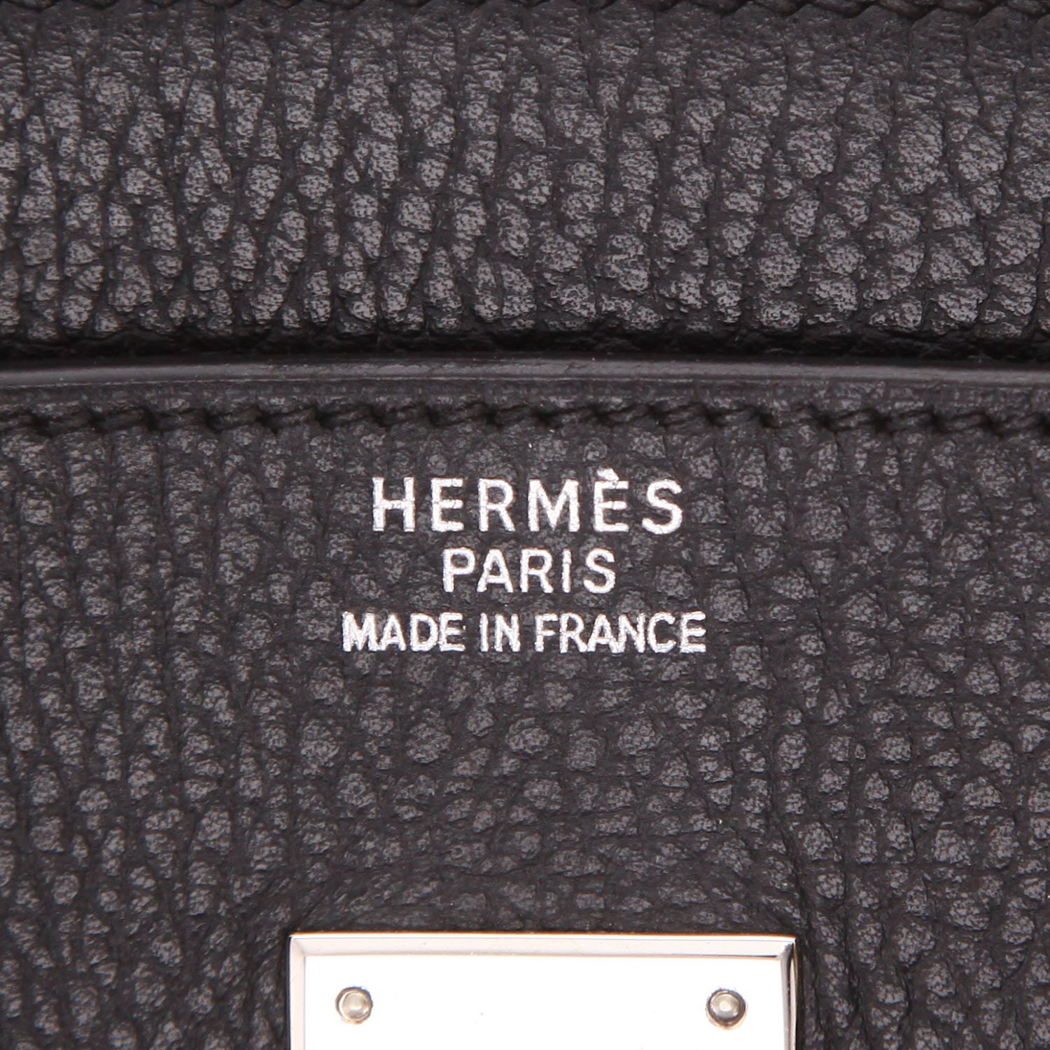 Borsa Hermès  Birkin 35 cm in pelle Fjord nera - Detail D2