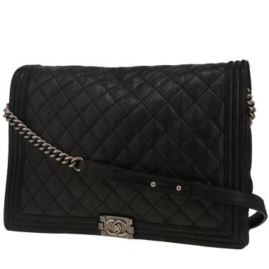Borsa Chanel  Boy Maxi in pelle trapuntata nera