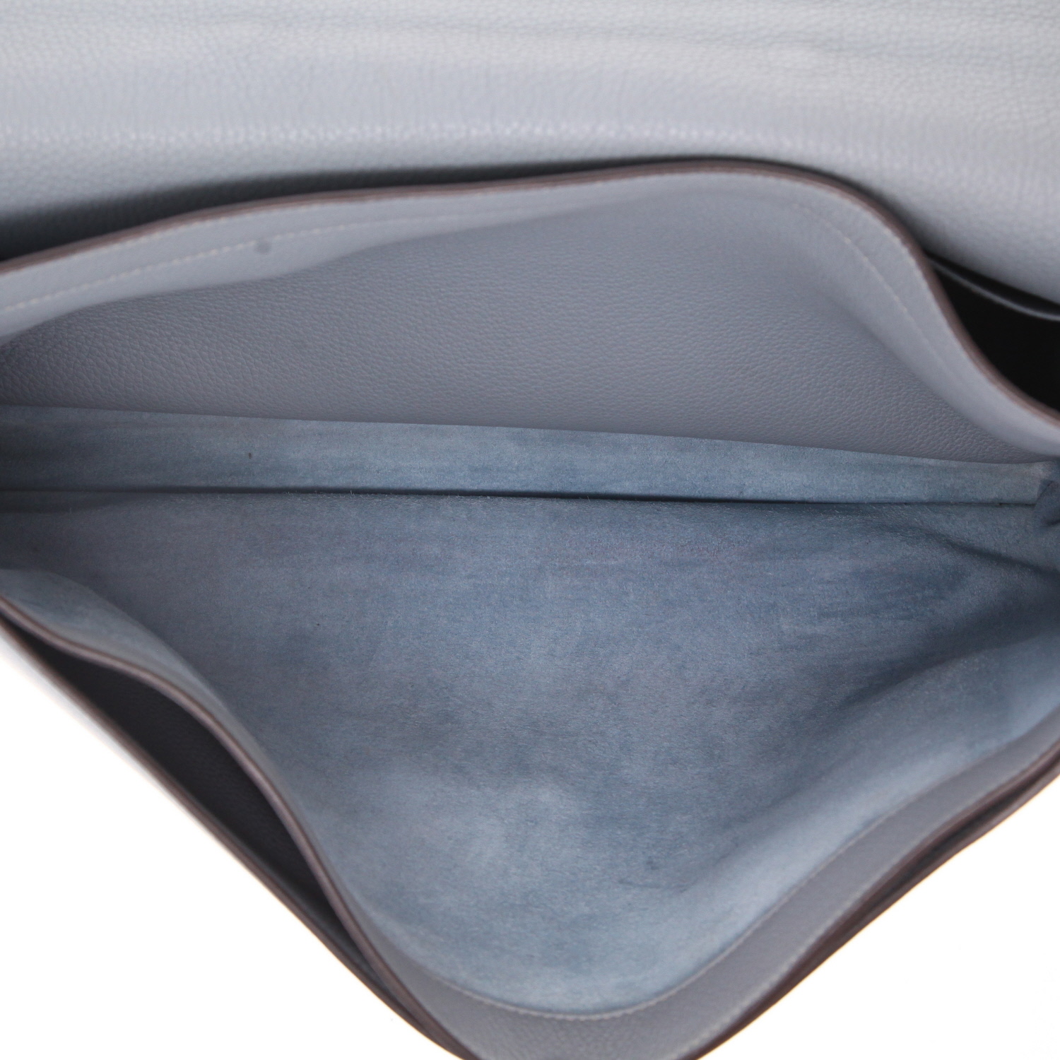 Hermès  Sac à dépêches briefcase  in Bleu Lin togo leather - Detail D4