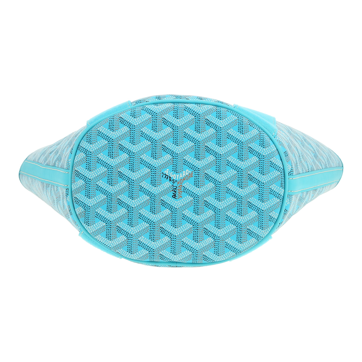 Goyard  Belharra handbag  in turquoise Goyard canvas  and turquoise leather - Detail D1