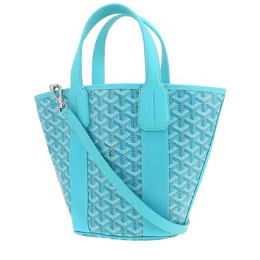 Goyard  Belharra handbag  in turquoise Goyard canvas  and turquoise leather