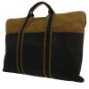 Hermès  Toto Bag - Reporter handbag  in black and khaki canvas - 00pp thumbnail