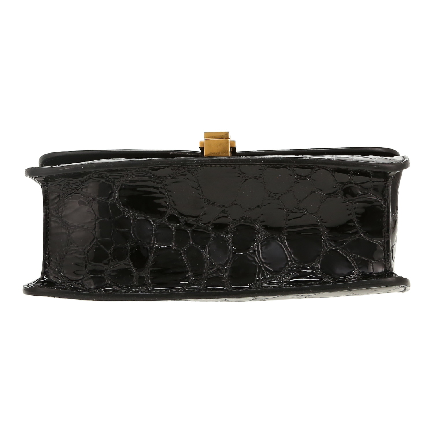 Borsa Saint Laurent  Carré Satchel in pelle verniciata nera - Detail D1