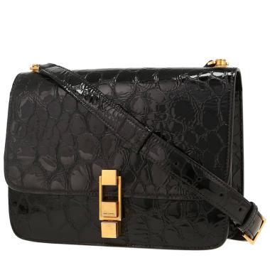 Borsa Saint Laurent  Carré Satchel in pelle verniciata nera