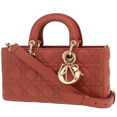 Borsa a tracolla Dior  Lady D-Joy modello medio  in pelle cannage rosa
