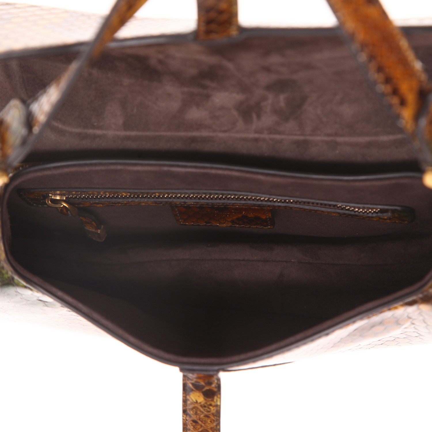 Borsa Dior  Saddle in pitone verde marrone e arancione - Detail D3