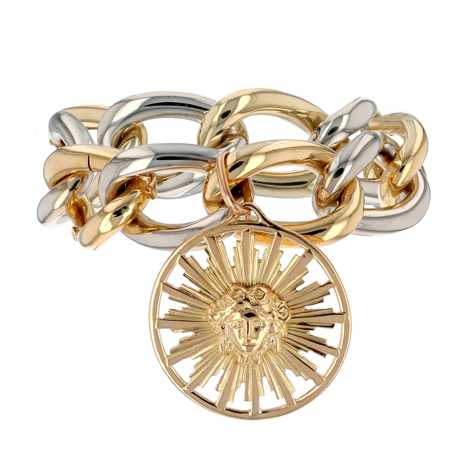 Bracelet Vintage Signé Jean ÉTÉ en or jaune et or blanc - 00pp