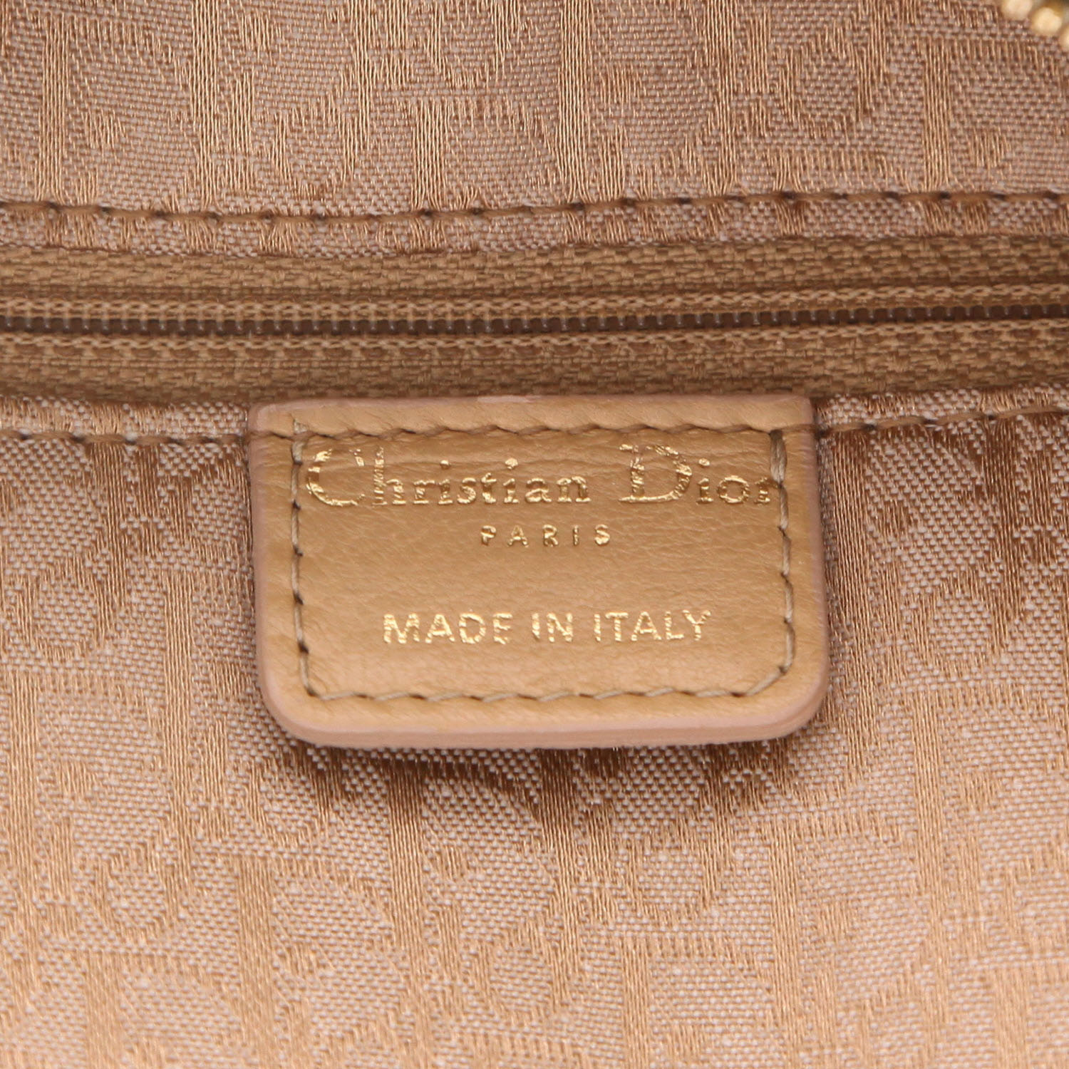 Dior  Lady Dior large model  handbag  in gold patent leather - Detail D2