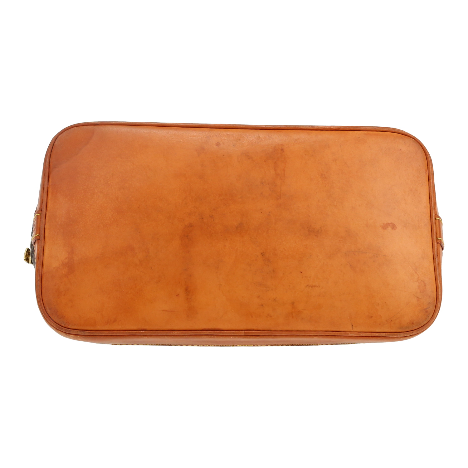 Borsa Louis Vuitton  Alma in tela monogram marrone e pelle naturale - Detail D1