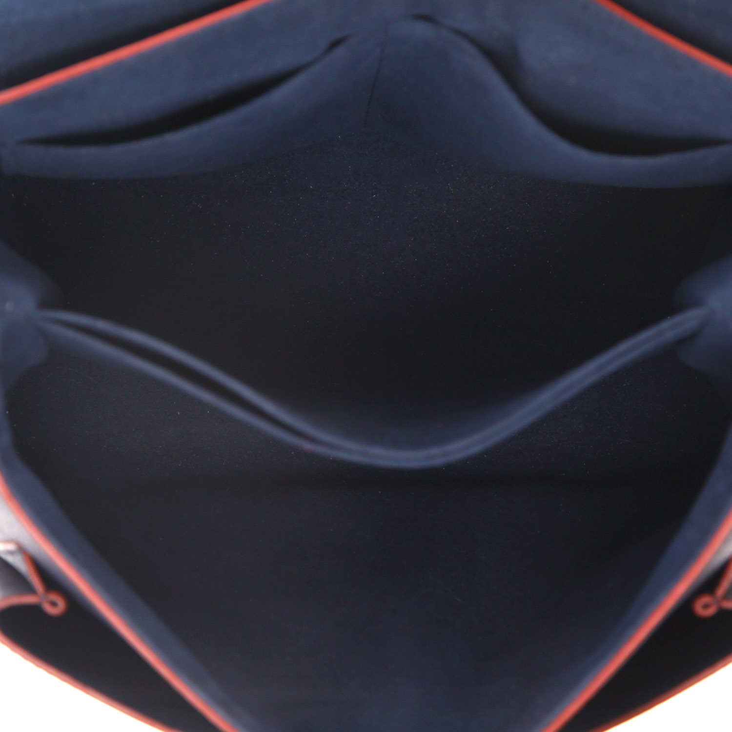 Borsa Louis Vuitton  Lockme in pelle martellata blu e profili rossi - Detail D3