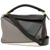 Bolso bandolera Loewe  Puzzle  en cuero gris azul y beige - 00pp thumbnail