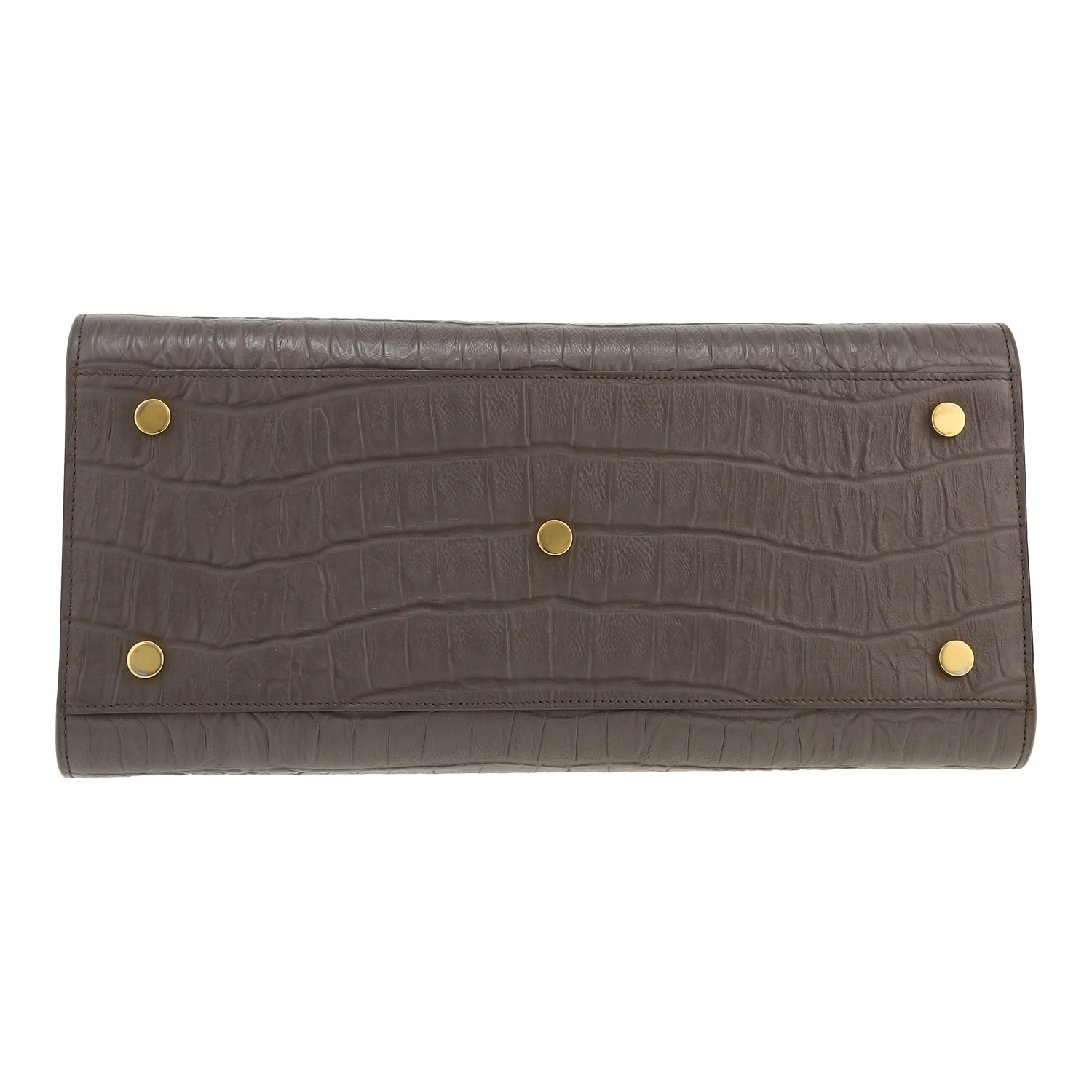 Sac bandoulière Saint Laurent  Sac de jour petit modèle  en cuir gris - Detail D1