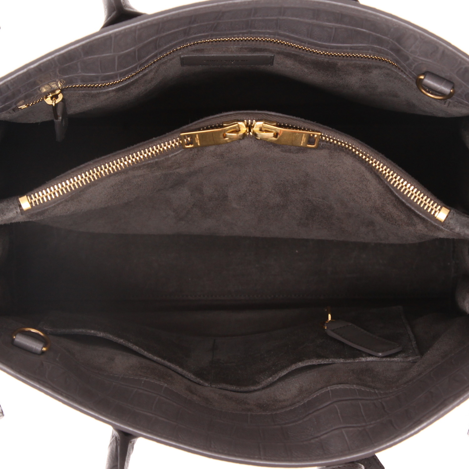 Saint Laurent  Sac de jour small model  shoulder bag  in grey leather - Detail D3