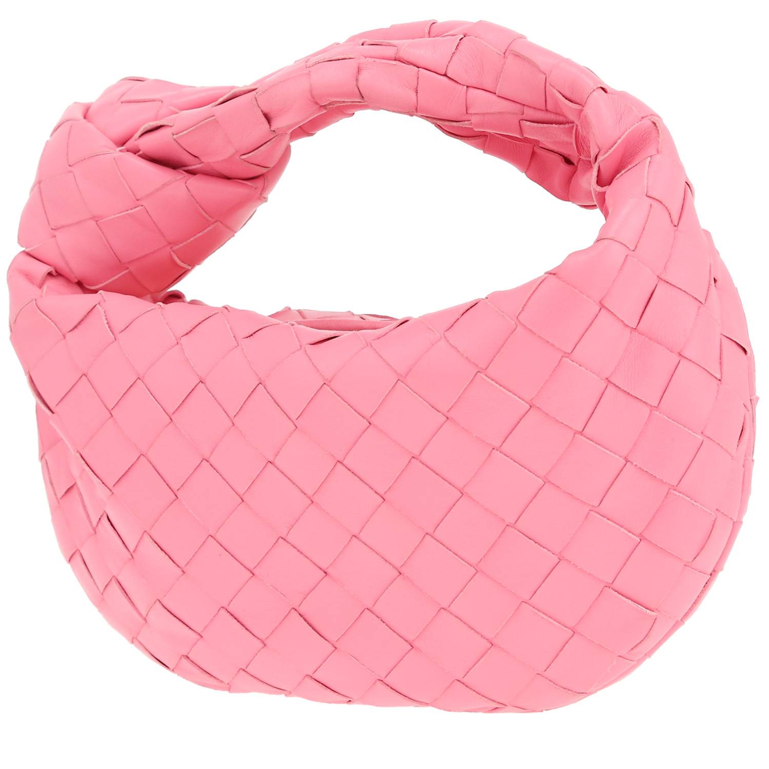 Bolso de mano Bottega Veneta  Jodie mini  en cuero intrecciato rosa