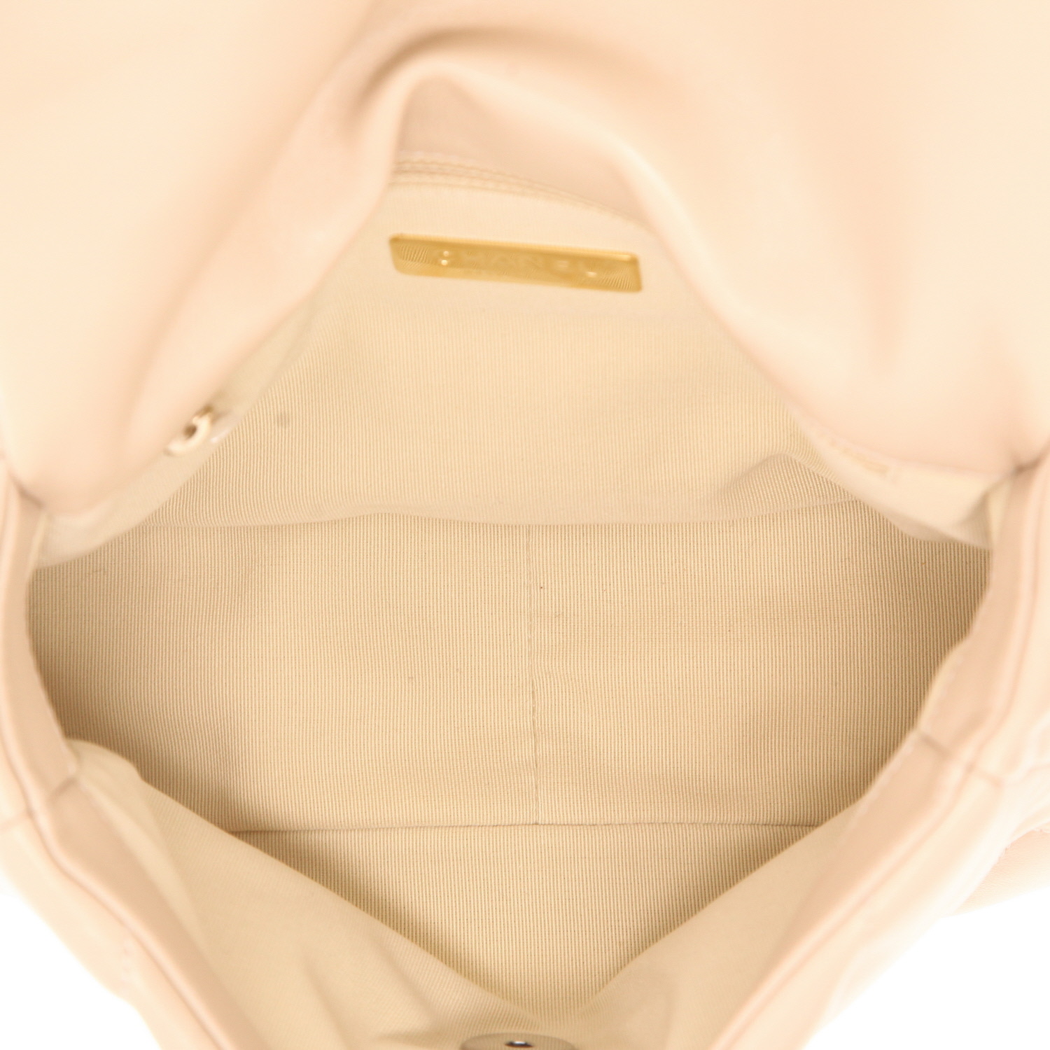 Borsa a tracolla Chanel  19 in pelle trapuntata beige - Detail D3