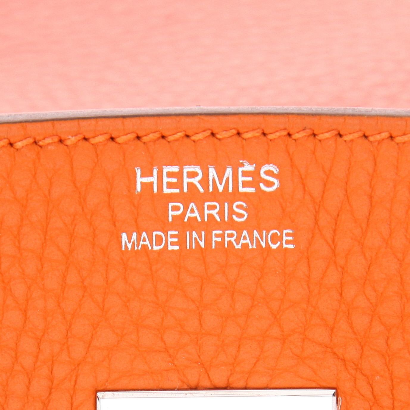 Sac à main Hermès  Birkin 35 cm Arlequin en cuir togo multicolore rouge, orange gold et bleu - Detail D2
