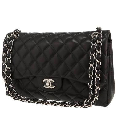Chanel  Timeless Jumbo handbag  in black quilted leather
