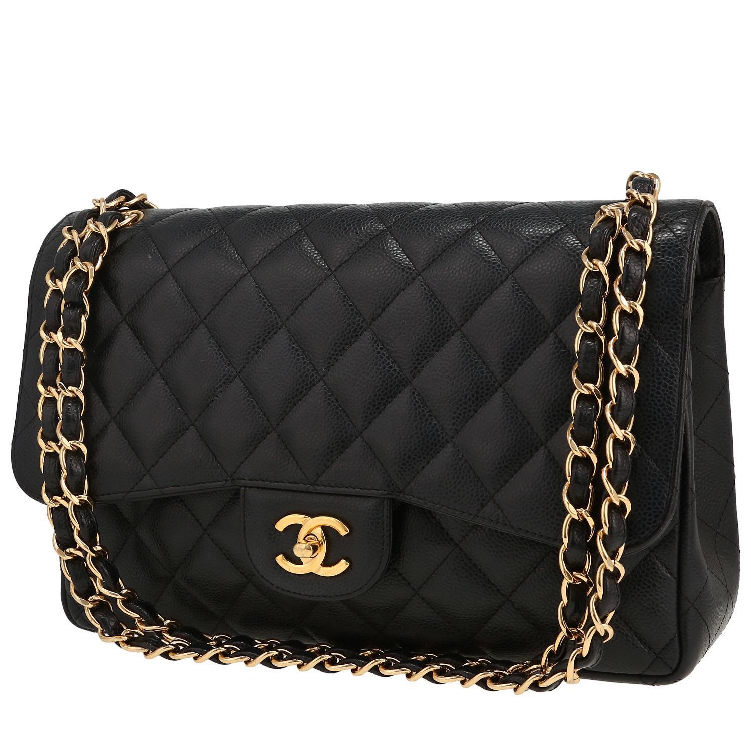 Sac Chanel Timeless Jumbo Matelassé Noir Occasion Sac Chanel Timeless Jumbo Matelassé Noir Occasion