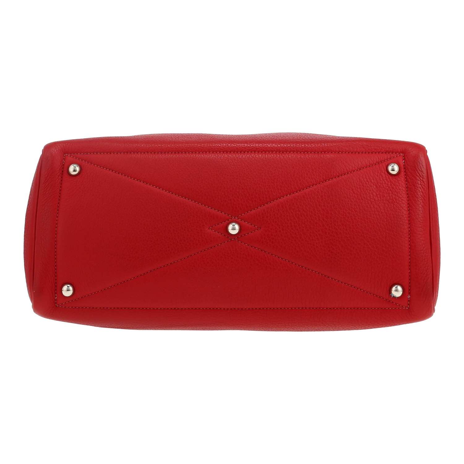 Bolso de mano Hermès  Victoria en cuero togo rojo - Detail D1