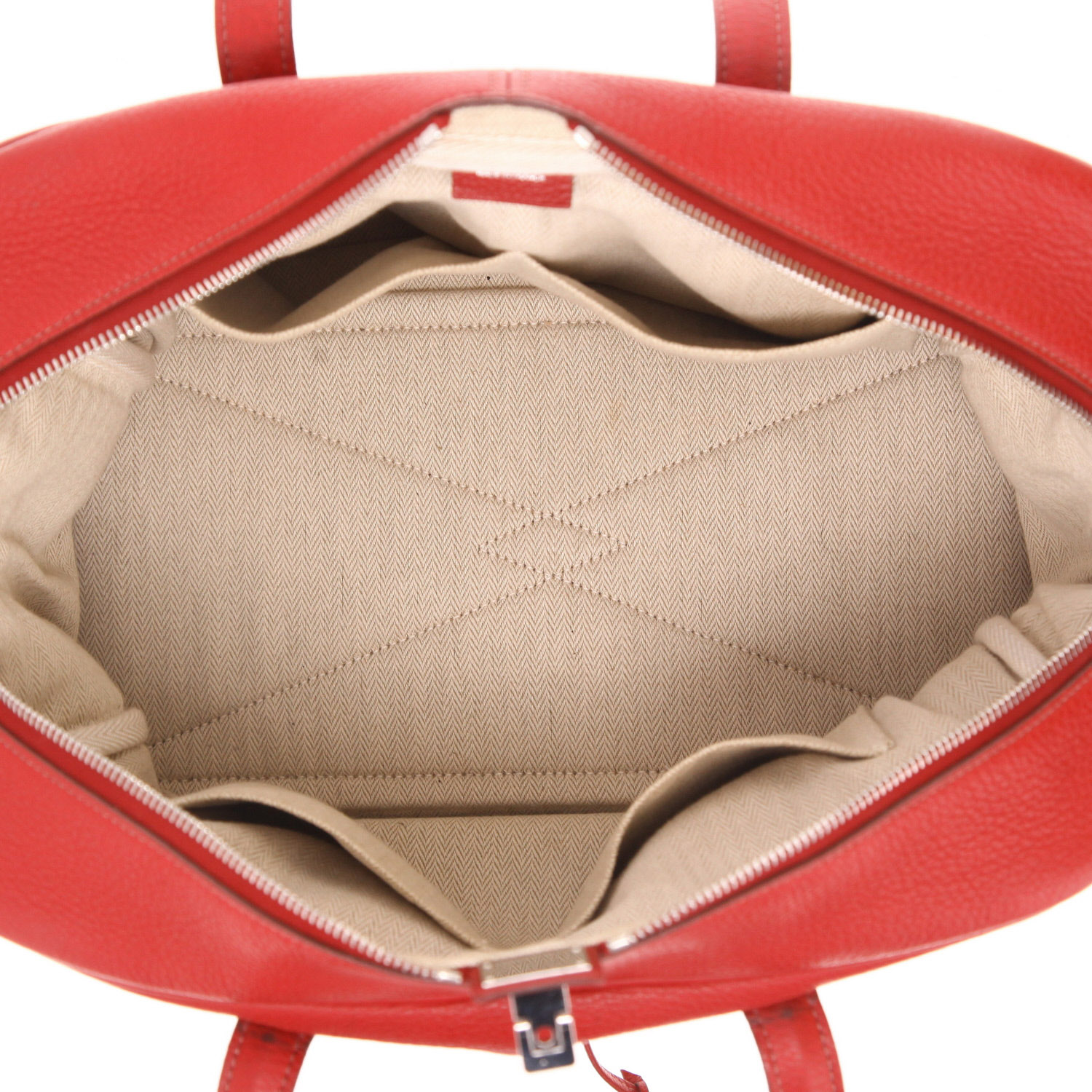 Borsa Hermès  Victoria in pelle togo rossa - Detail D3