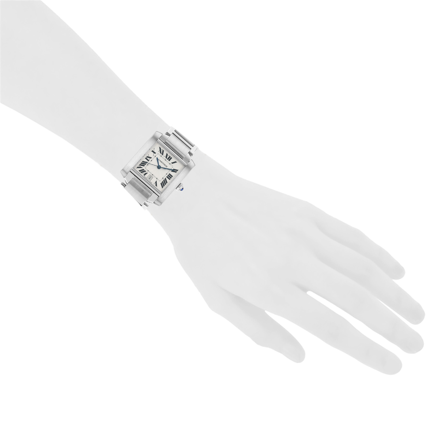 Montre Cartier Tank Française en acier Ref: Cartier - 2302  Vers 2000 - Detail D1