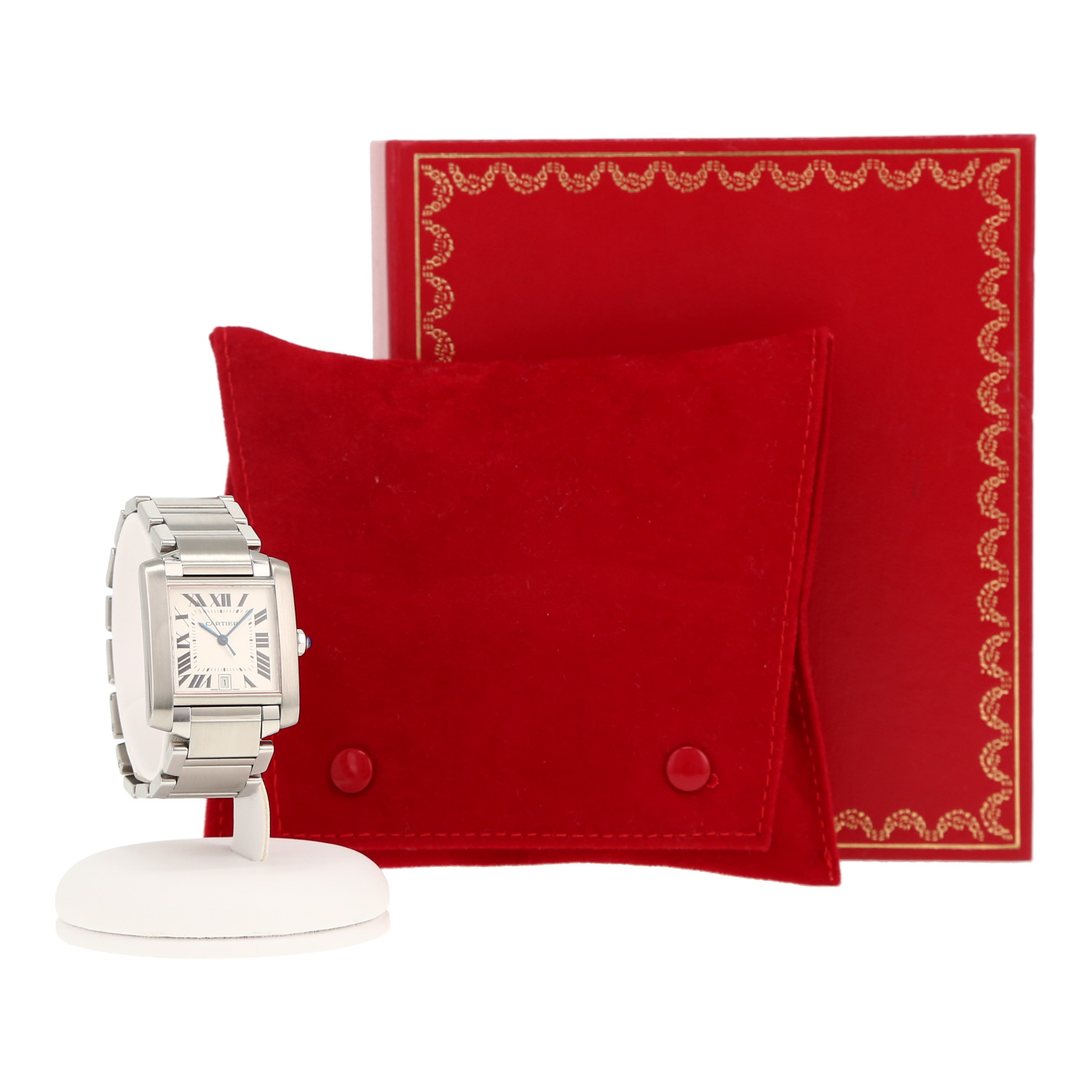 Reloj Cartier Tank Française de acero Ref: Cartier - 2302  Circa 2000 - Detail D2