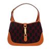 Gucci  Jackie handbag  in black felt  and brown leather - 360 thumbnail