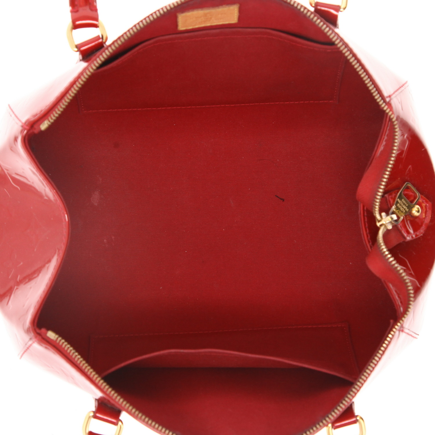 Bolso de mano Louis Vuitton  Sherwood en charol Monogram rojo - Detail D3